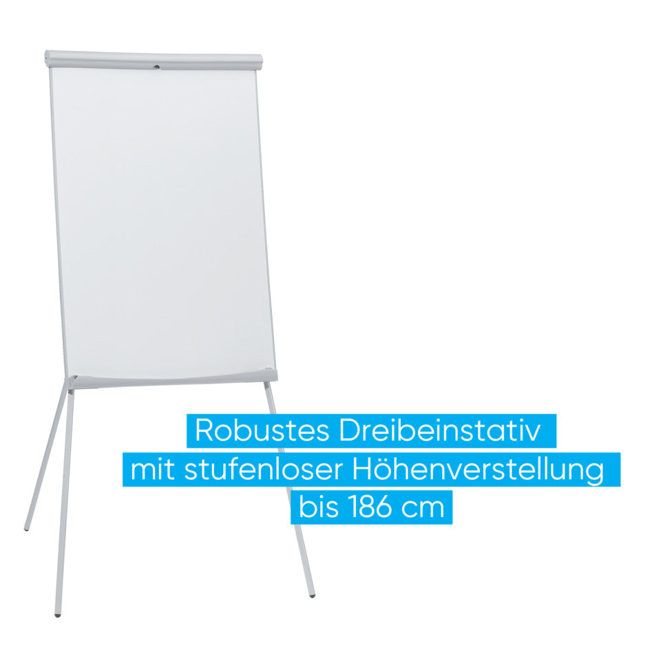 Flipchart U-Act!Line®, Dreibeinstativ, Stahl, höhenverstellbar, 70 x 100 cm, hellgrau FRANKEN FC93 FRANKEN FC93 U-Act!Line Stand