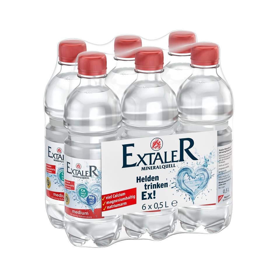 Mineralwasser medium, 6 x 0,5L EXTALER 15407 EXTALER 15407 - mit wenig Kohlensäure
