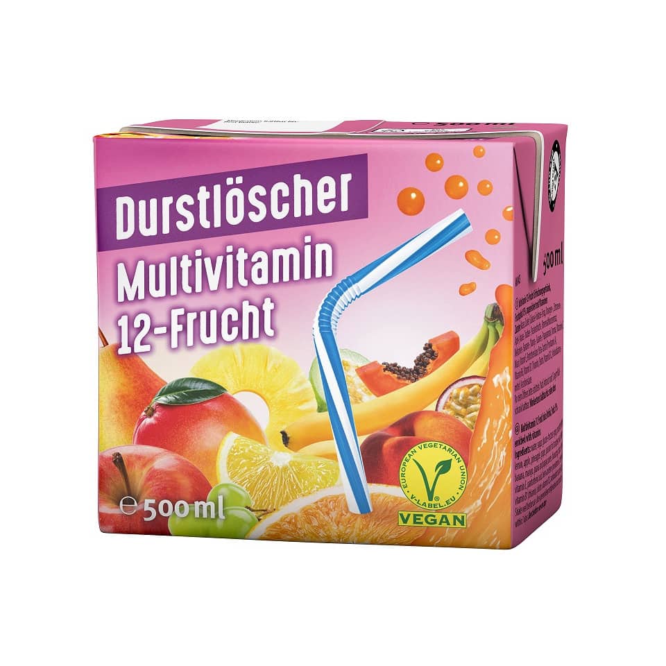 Erfrischungsgetränk Multivitamin vegan, 12x0,5L DURSTLÖSCHER 14492