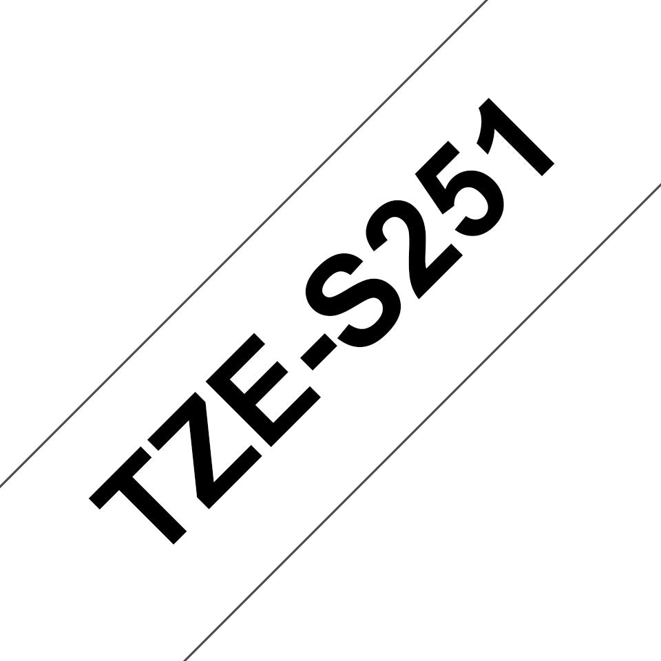 Schriftband, 24mmx8m, schwarz/weiß BROTHER TZES251