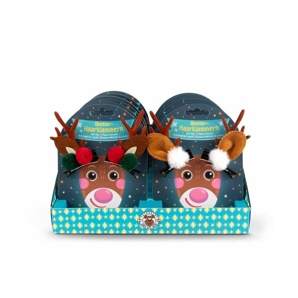 Haarclip Rentier Magic Moments, 2 Stück, sortiert TRENDHAUS 962614 TRENDHAUS 962614 2ST Winter Story