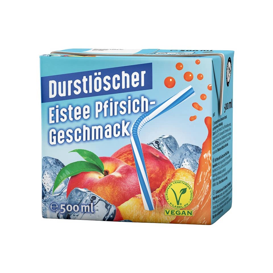 Eistee Pfirsich vegan, 12 x 0,5 L DURSTLÖSCHER 14407