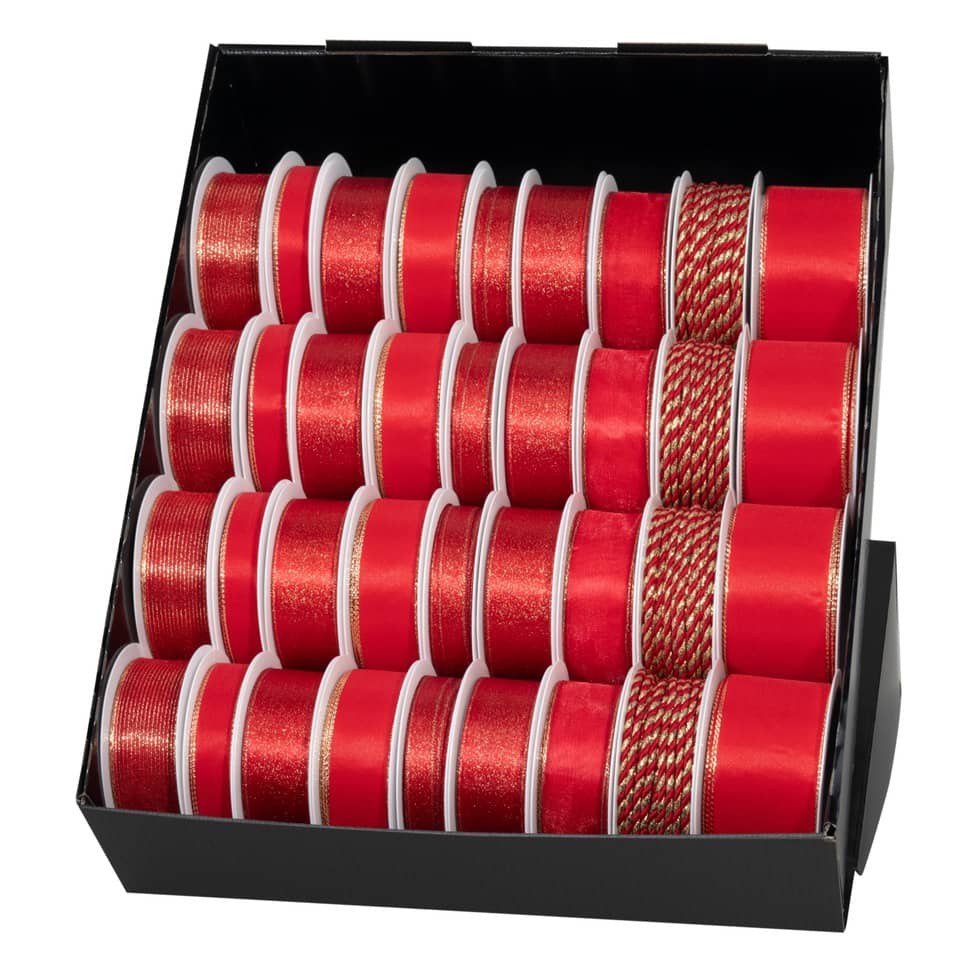 Weihnachts-Zierbandpräsenter, 36-teilig, rot GOLDINA Z625 099 94 0036