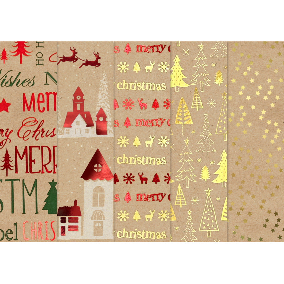 Weihnachts-Packpapier Kraft Shine, 1,5 m x 70 cm BRAUN+COMPANY 1460-23099 BRAUN + COMPANY 1460-23099  Kraft Shine