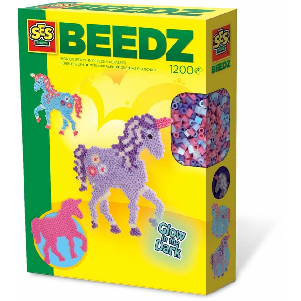 Bügelperlen-Set Einhorn Glow in the Dark SES CREATIVE 06115 SES Creative 06115 Glow in the Dark