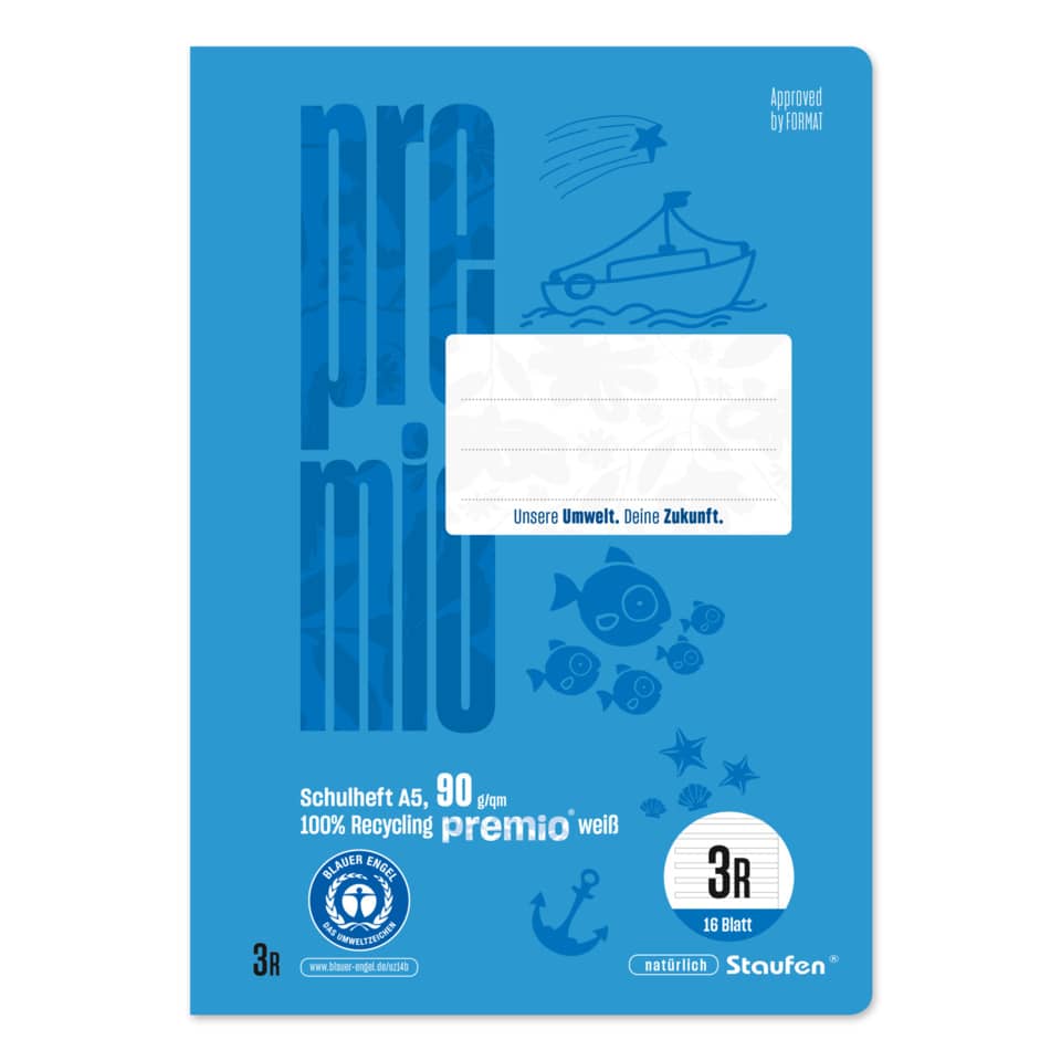 Schulheft Premio, DIN A5, 3. Schuljahr mit Rand, LIN3R, 16 Blatt STAUFEN PREMIO 040780033 STAUFEN PREMIO 040780033 4