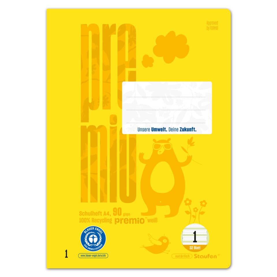 Heft, A4, 90g/m², 32 Blatt, Lin.1, liniert STAUFEN PREMIO 040784001 STAUFEN PREMIO 040784001 90g
