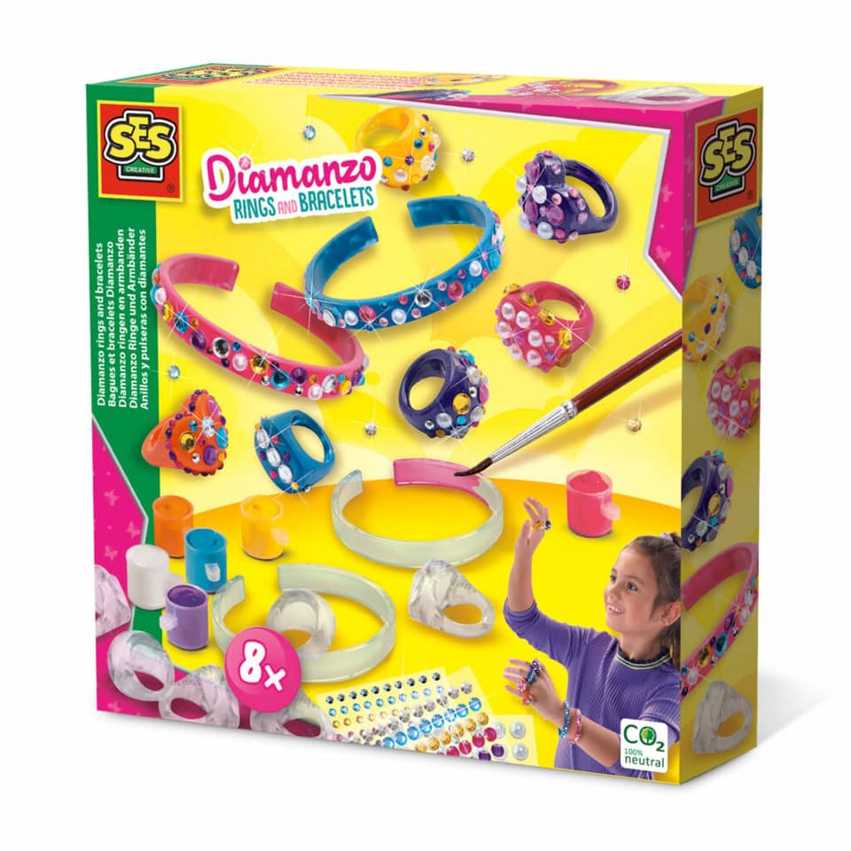 Bastelset Diamanzo Ringe+Armbänder SES CREATIVE 14706