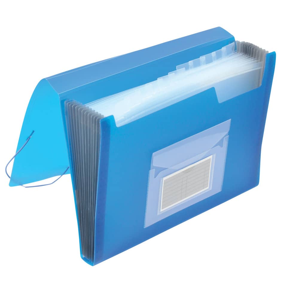 Fächertasche, 13-teilig, transluzent blau Q-CONNECT KF02479 Q-CONNECT KF02479 13tlg.