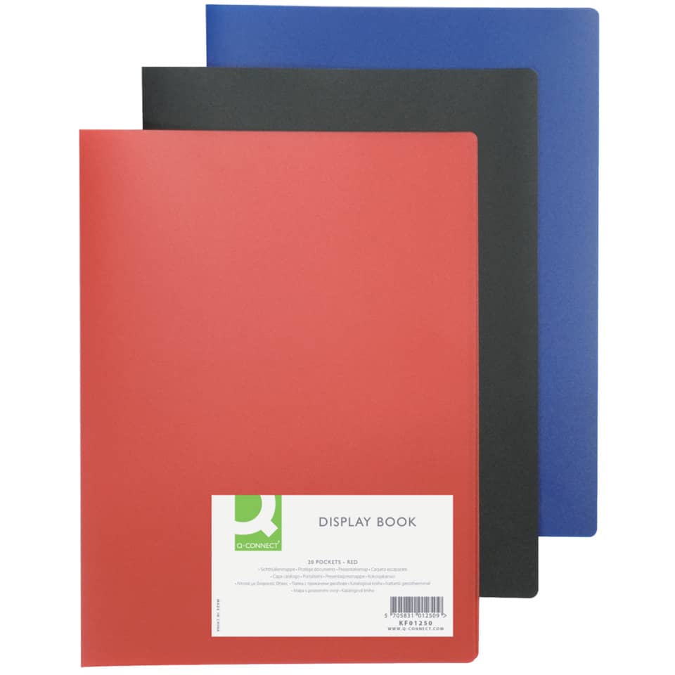 Sichtmappe, A4, 20 Hüllen, rot Q-CONNECT KF01250 Q-CONNECT KF01250 20 Hüllen