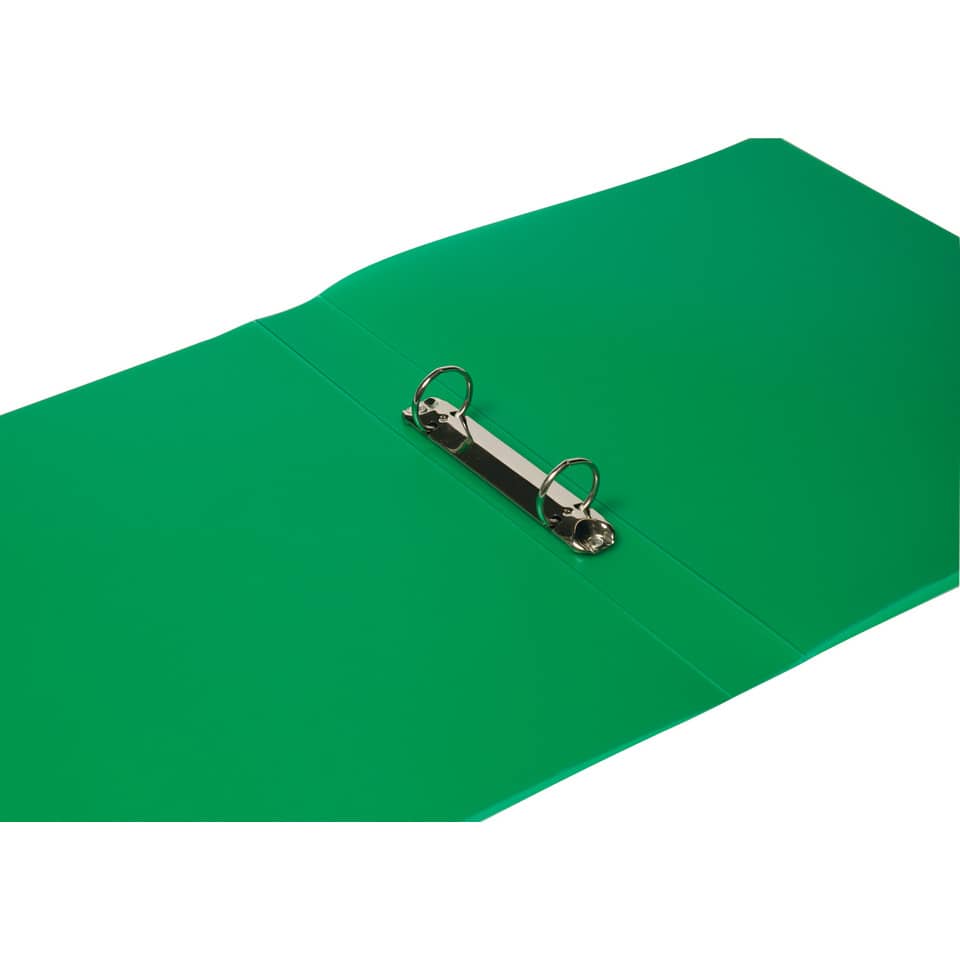 Schulordner, A4, 2-Ring, 25mm, PP, transluzent grün Q-CONNECT KF02484 Q-CONNECT KF02484 2 Ring 25mm
