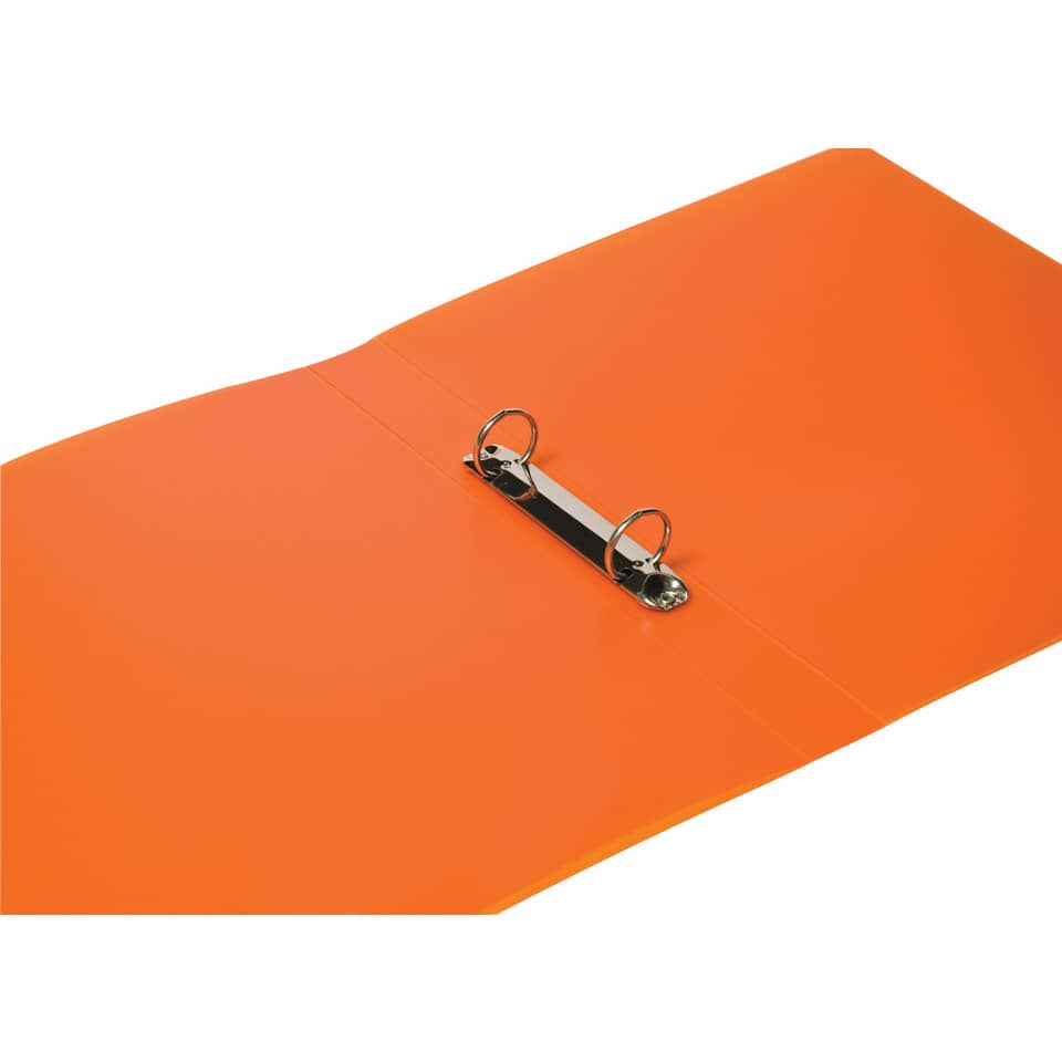 Schulordner, A4, 2-Ring, 25mm, PP, transluzent orange Q-CONNECT KF02485 Q-CONNECT KF02485 2 Ring 25mm