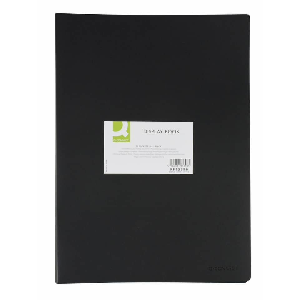 Sichtbuch, A3 hoch, 20 Hüllen, schwarz Q-CONNECT KF15390 Q-CONNECT KF15390 20 Hüllen