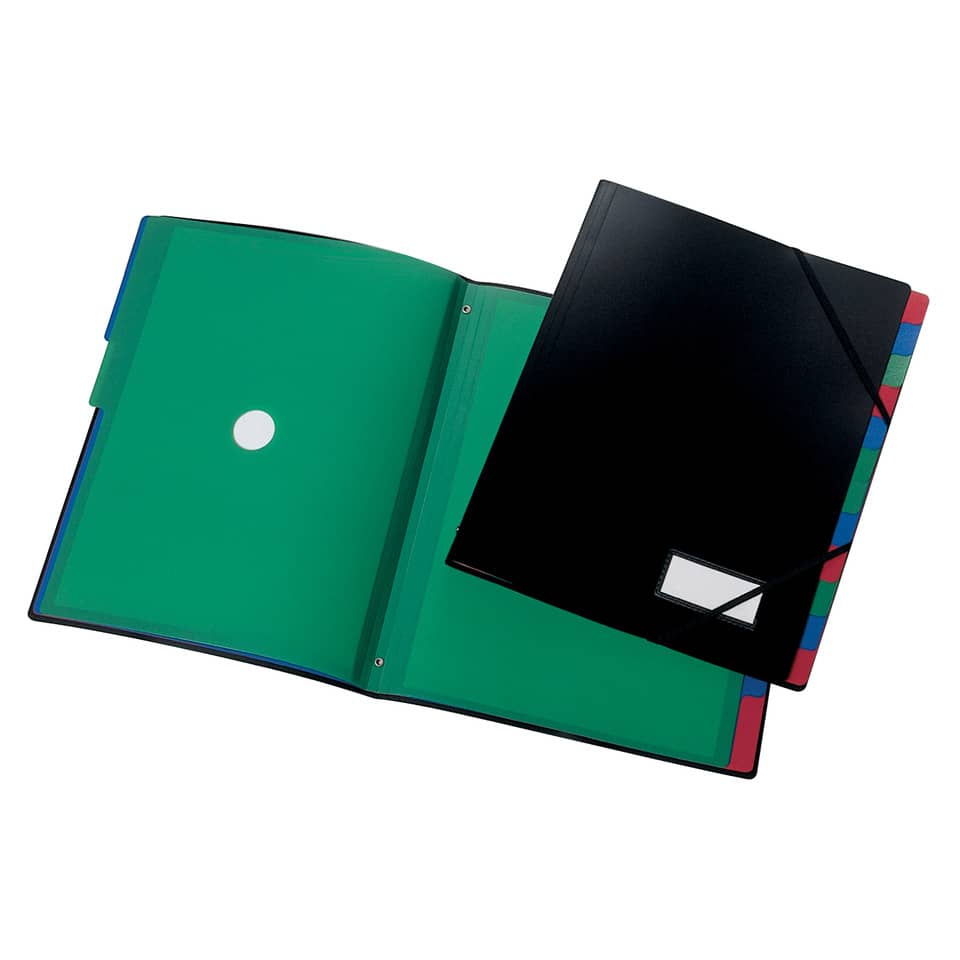 Ordnungsmappe, 12-teilig, Plastik, schwarz Q-CONNECT KF01273 Q-CONNECT KF01273 Plastik