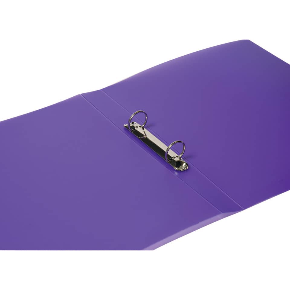 Schulordner, A4, 2-Ring, 25mm, PP, transluzent violett Q-CONNECT KF02486 Q-CONNECT KF02486  2 Ring 25mm