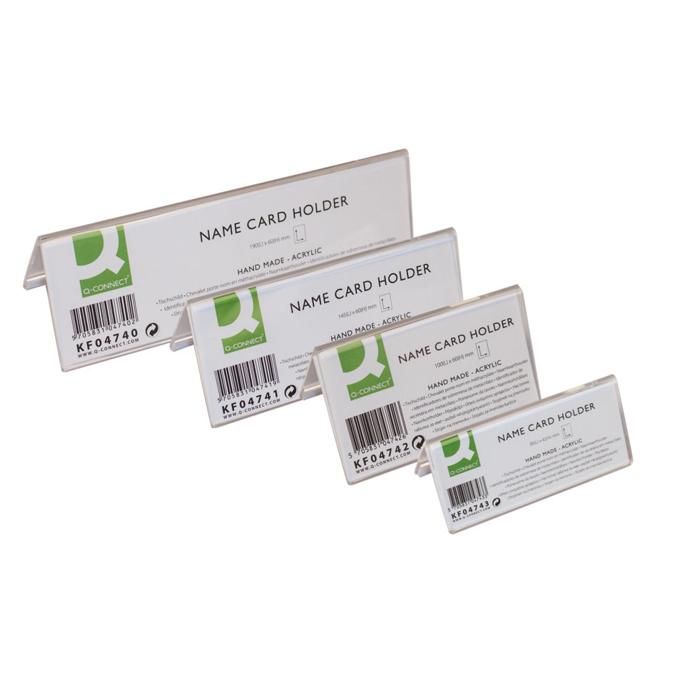 Tischaufsteller Dachform 190x60mm transparent Q-CONNECT KF04740 Q-CONNECT KF04740 transparent