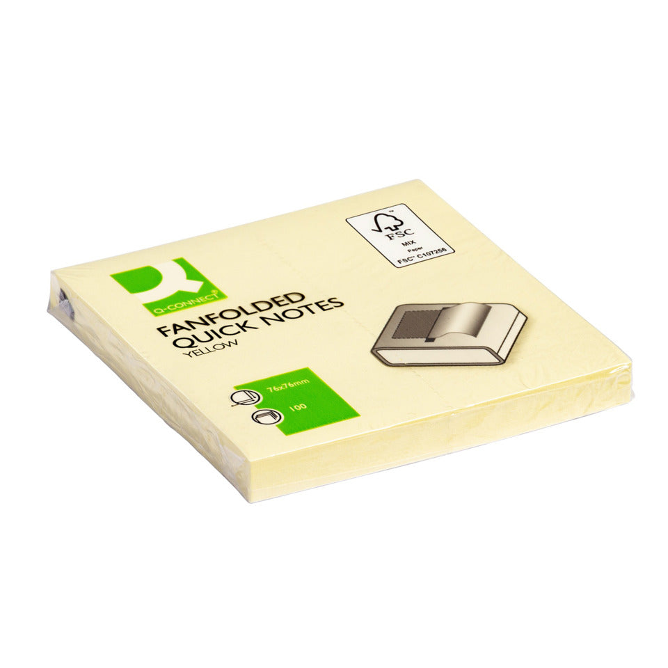 Haftnotizblock Z-Quick Notes, 100 Blatt, 12 Stück, 76x76mm, gelb Q-CONNECT KF02161 Q-CONNECT KF02161 12ST  76x76 mm