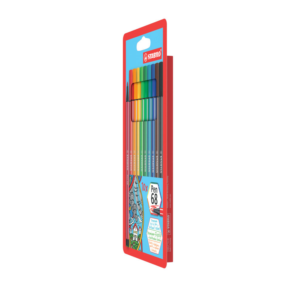 Fasermaler Pen 68 Etui, mit 10 Farben STABILO 6810-PL STABILO 6810/PL