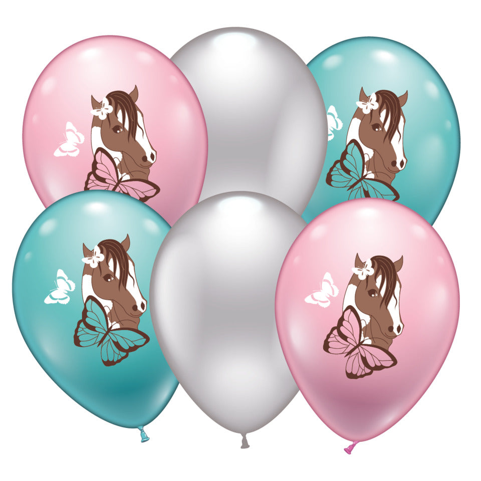 Luftballon Pferd, 6 Stück, sortiert KARALOON 30026 KARALOON 30026 D.ca. 28-30cm