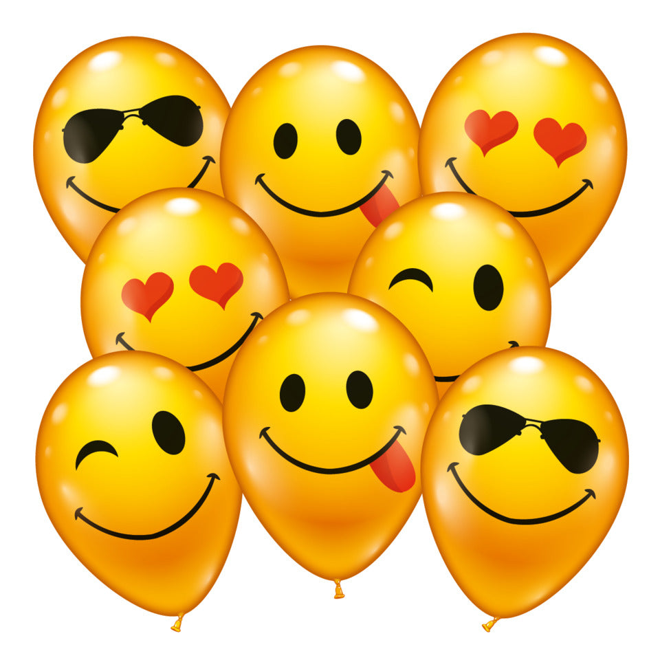 Luftballon What's Smile, 8 Stück, gelb KARALOON 30057 KARALOON 30057 D.ca. 23-25cm