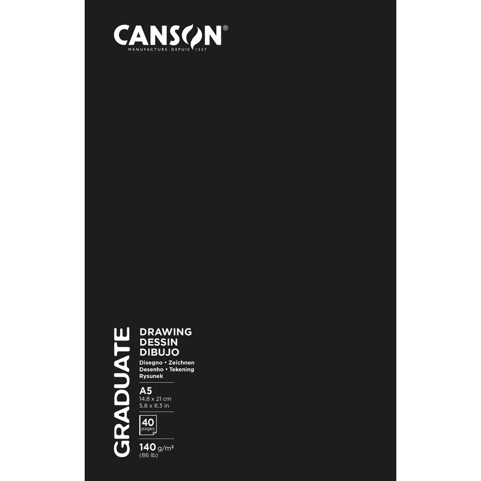Skizzenbuch Graduate, A5, 20 Blatt, Softcover, schwarz CANSON C31200L051 CANSON C31200L051 Graduate