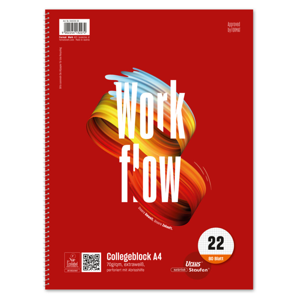 Collegeblock, A4, 70g/m², 80 Blatt, Lin.22, kariert ohne Rand STAUFEN STYLE 04433020 STAUFEN STYLE 04433020 70g