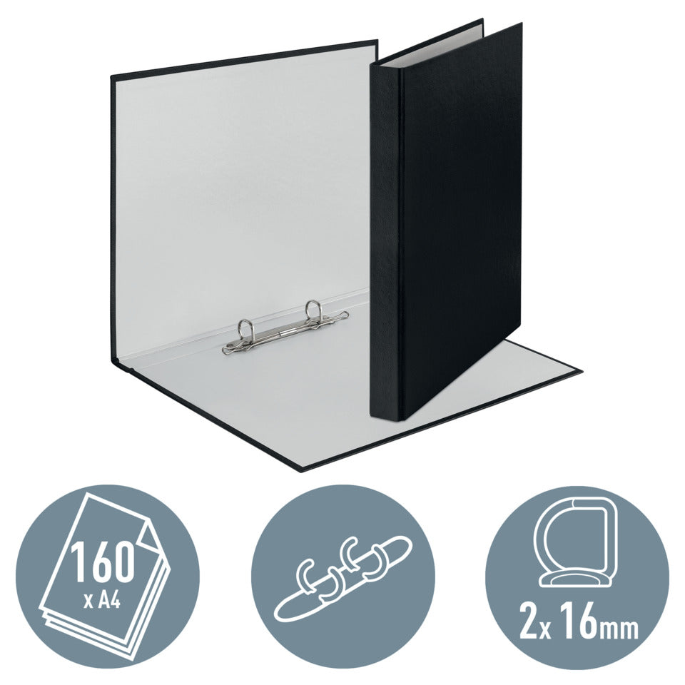 Ringbuch Standard, A4, PP, 2 Ringe, 16 mm, schwarz LEITZ 4209-00-95 LEITZ 4209-00-95  16mm  2Ringe