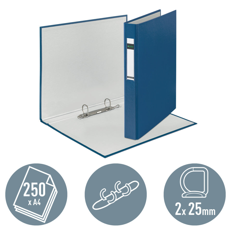 Ringbuch Standard, A4, PP, 2 Ringe, 25 mm, blau LEITZ 4210-00-35 LEITZ 4210-00-35  25mm  2Ringe