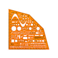 Ausbildungsschablone Elektro, Symbole für Elektroinstallation nach DIN40716, orange RUMOLD 2915 RUMOLD 2915 155x155x1,2mm