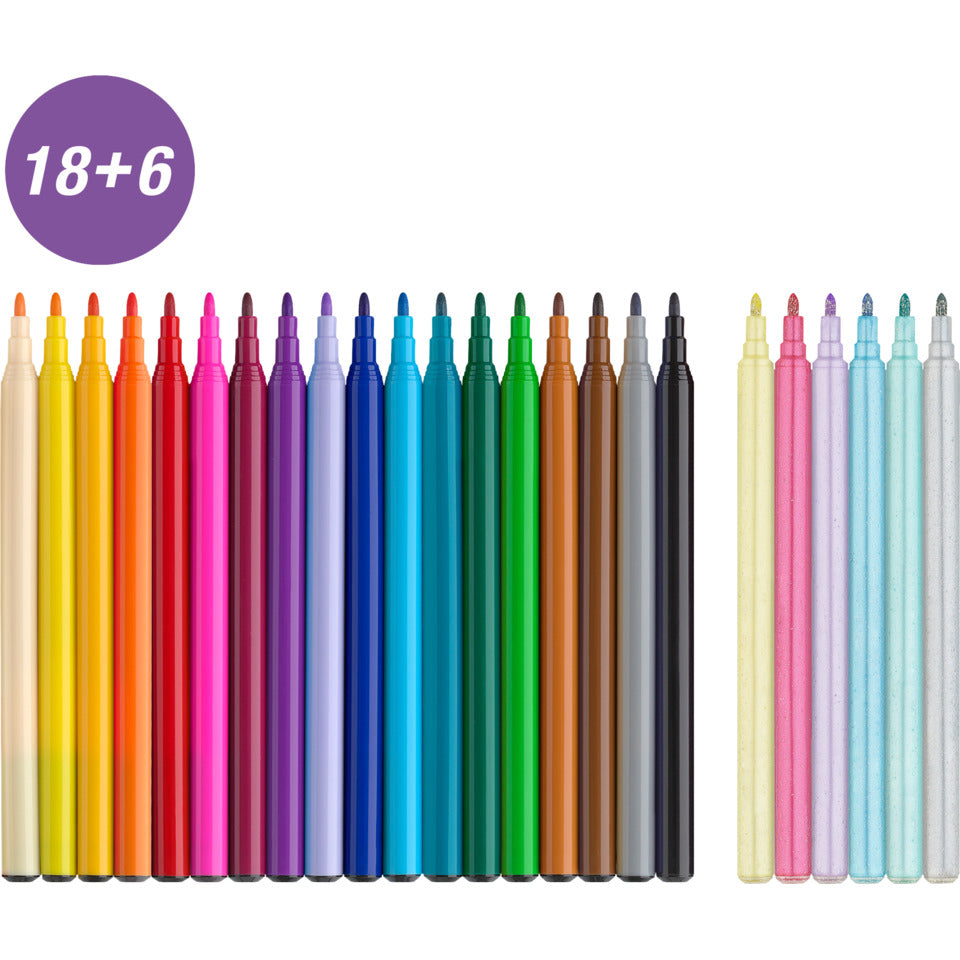 Faserschreiberetui Einhorn, 18+6 Stück, sortiert FABER CASTELL 554221 FABER CASTELL 554221 sortiert