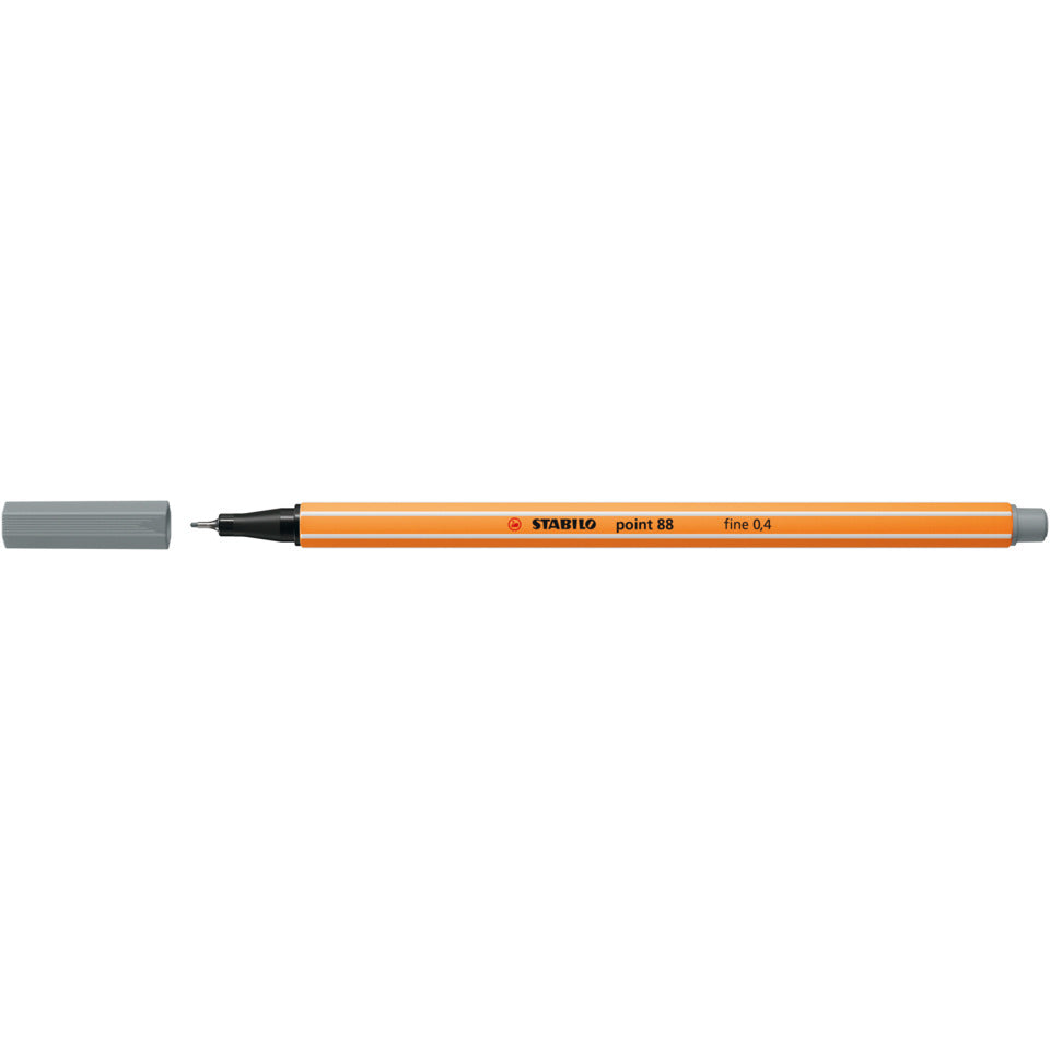 Fineliner point 88®, 0,4 mm, mittelgrau STABILO 88/95