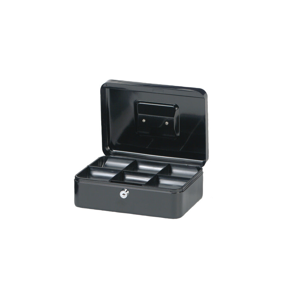Geldkassette, 250 x 90 x 191 mm, lackierter Stahl, nahtlos gezogen, schwarz MAUL 56113 90 MAUL 56113 90 250x90x190 mm