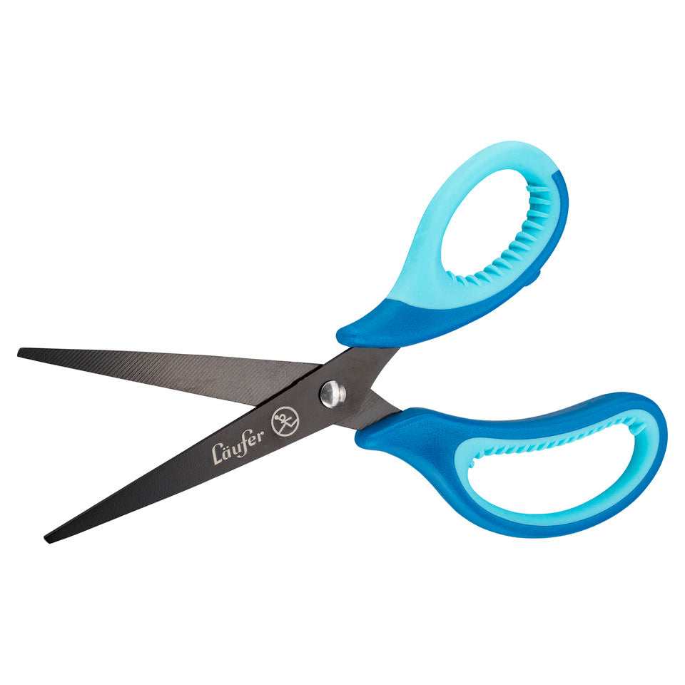 Bastelschere, 15 cm, Rechtshänder, hellblau/dunkelblau LÄUFER 87227