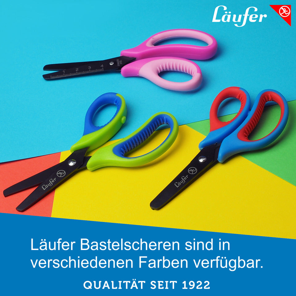 Bastelschere, 15 cm, Rechtshänder, hellblau/dunkelblau LÄUFER 87227