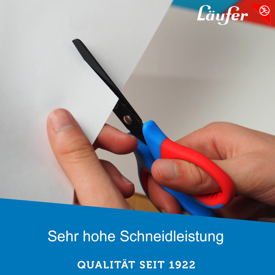 Bastelschere, 15 cm, Rechtshänder, hellblau/dunkelblau LÄUFER 87227
