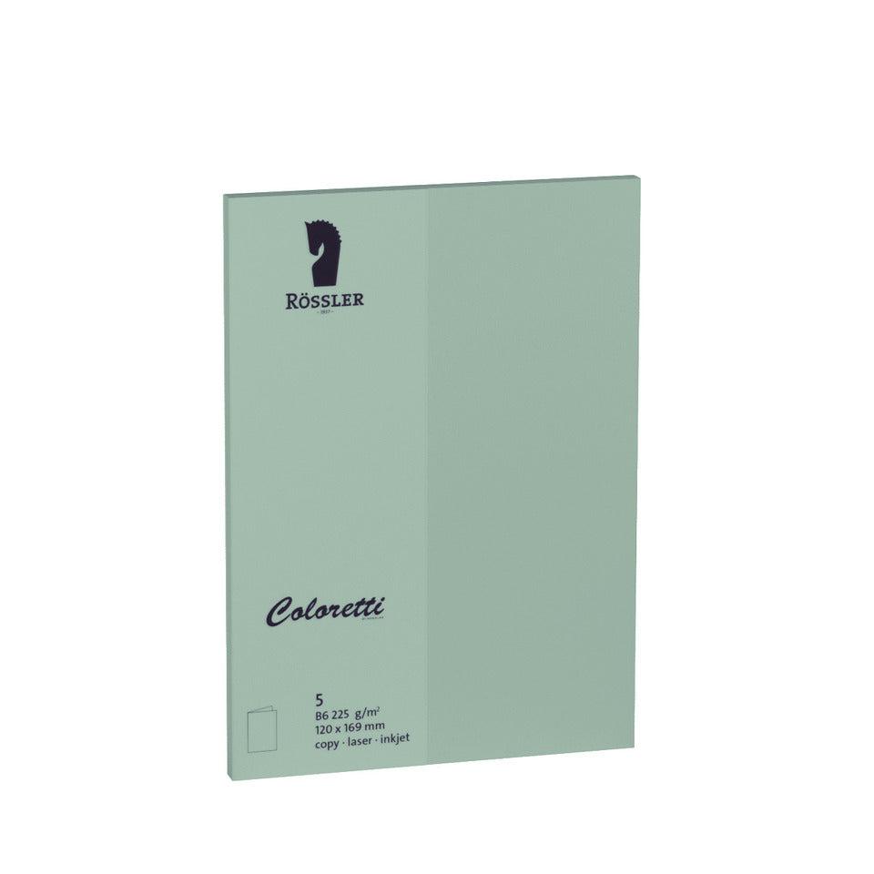 Briefkarte Coloretti, B6 HD, 225g/m², 5 Stück, eucalyptus RÖSSLER 220719567 COLORETTI 220719567
