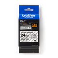 Schriftband, 24mmx8m, schwarz/transparent BROTHER TZES151