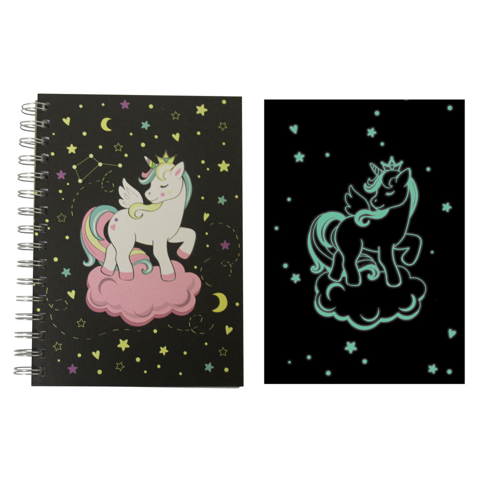 Spiralnotizbuch glow in the dark, A5, 80g/m², 96 Blatt, kariert, sortiert DONAU 1348106-99