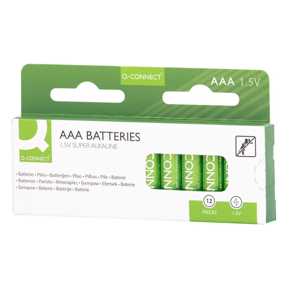 Batterie Micro, AAA, LR03, 1,5 V, 12 Stück, grün Q-CONNECT KF14342 Q-CONNECT KF14342 Micro