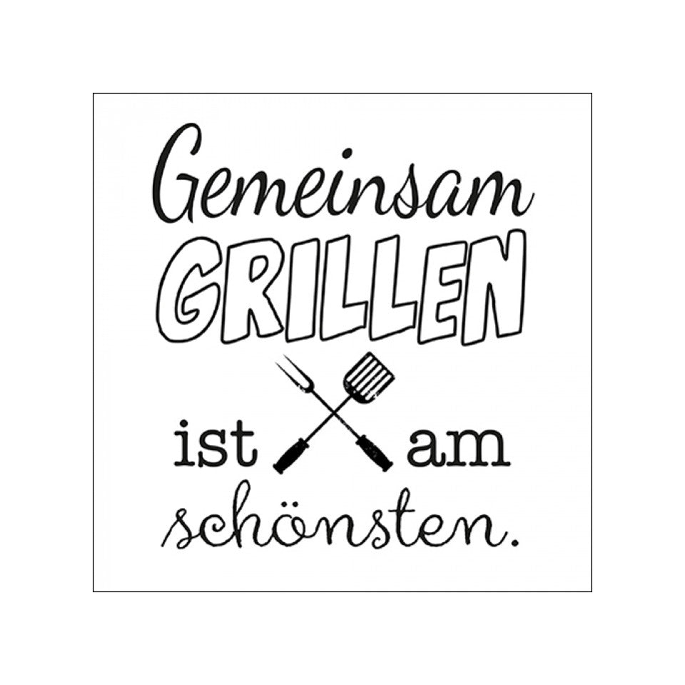 Motivserviette Gemeinsam grillen, 33 x 33 cm, 3-lagig, 20 Stück AMBIENTE 13316420 AMBIENTE 13316420 20ST