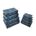 Weihnachts-Geschenkkarton Flocken, 8-teilig, dunkelblau PBS 55468 PBS 55468   8tlg Flach