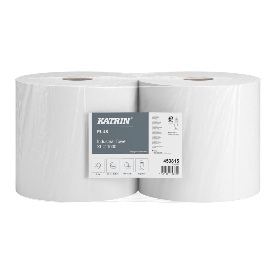 Wischtuch Plus L2, 2 Rollen á 1000 Blatt, 2-lagig KATRIN 453815
