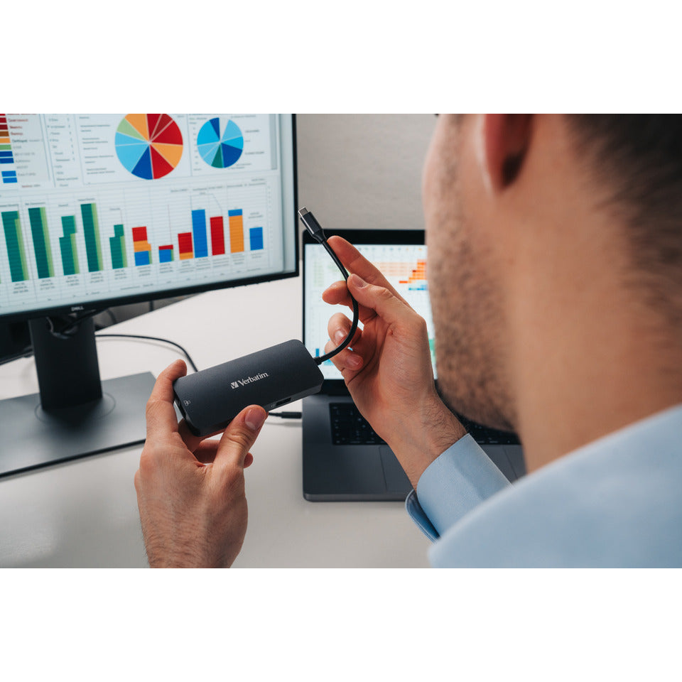 USB-Hub, 5 Ports, USB-C, grau/schwarz VERBATIM 32150 VERBATIM 32150 CMH-05