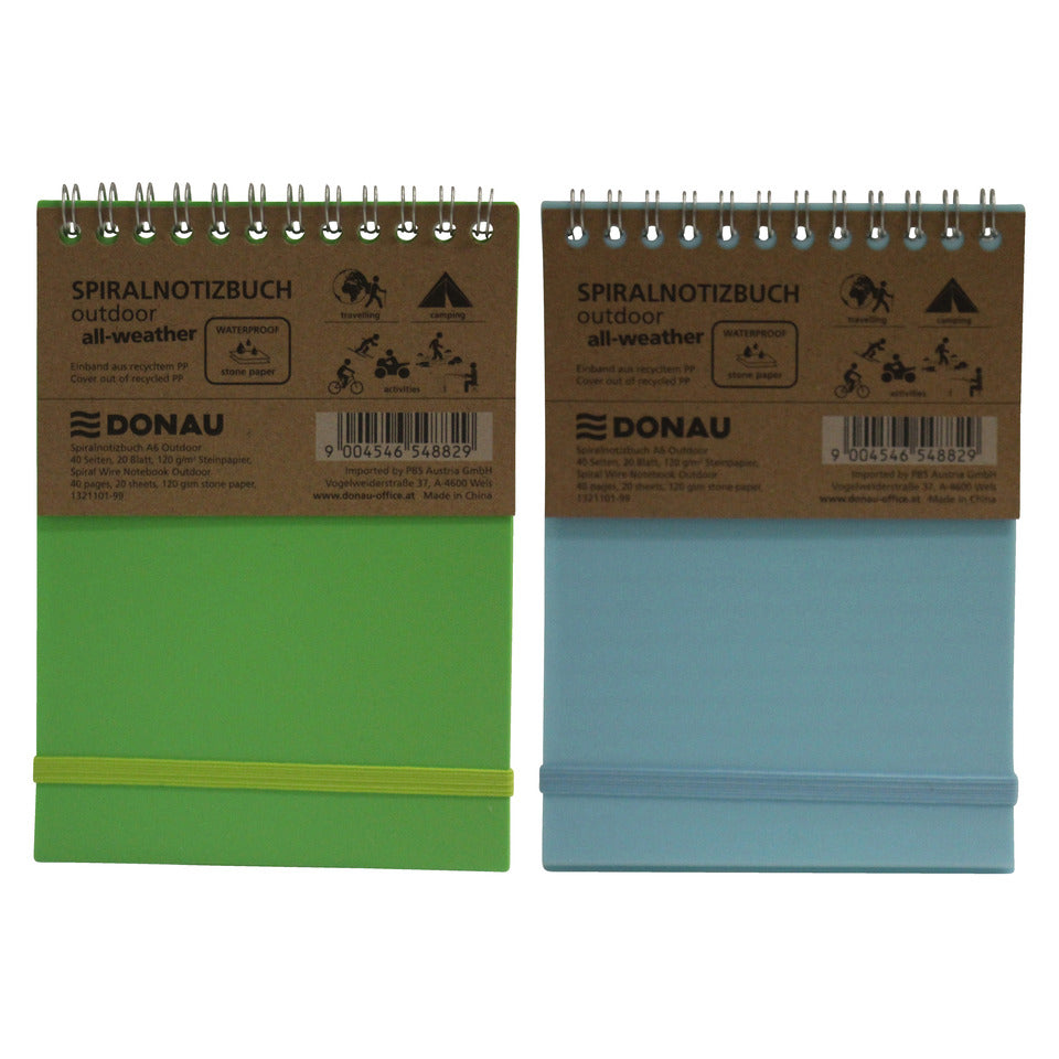 Spiralnotizbuch Outdoor, A6, 20g/m², liniert DONAU 1321101-99