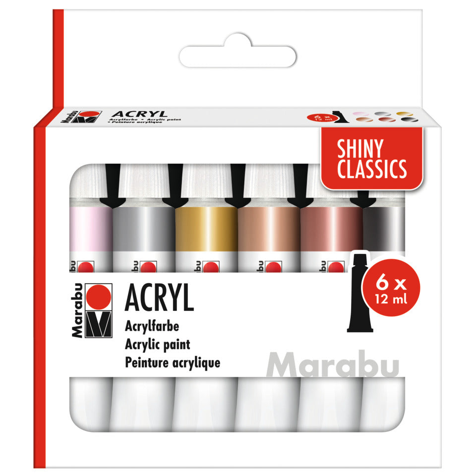 Basic-Acryl Set Shiny classics, 6x12ml MARABU 12100 000 00212 MARABU 12100 000 00212 12 ml