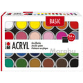 Basic-Acryl Set, 24x18ml, sortiert MARABU 12100 000 00215