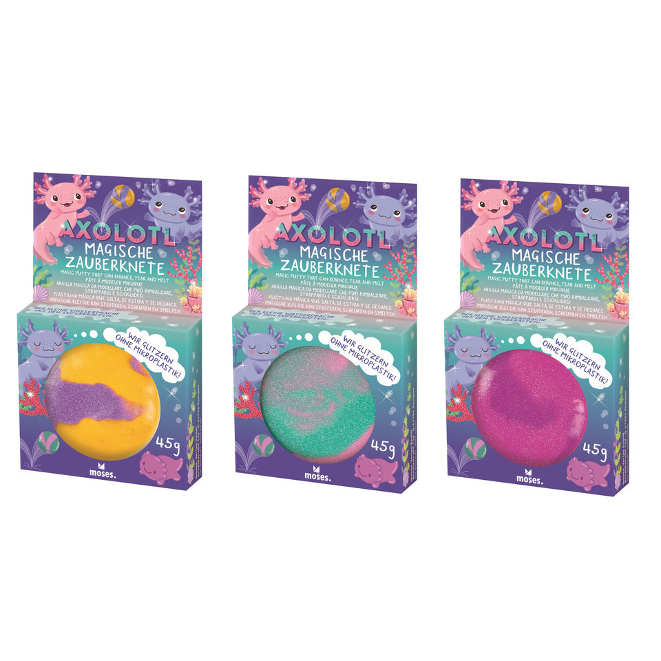 Zauberknete Axolotl, 45g, sortiert MOSES 38240 MOSES. 38240 i.Display