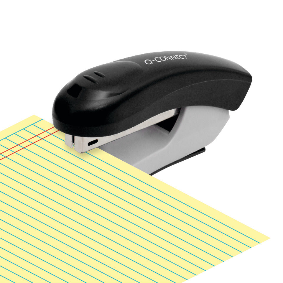 Heftmaschine, 20 Blatt, Einlegetiefe 55 mm, Kunststoff, schwarz/grau Q-CONNECT KF14204