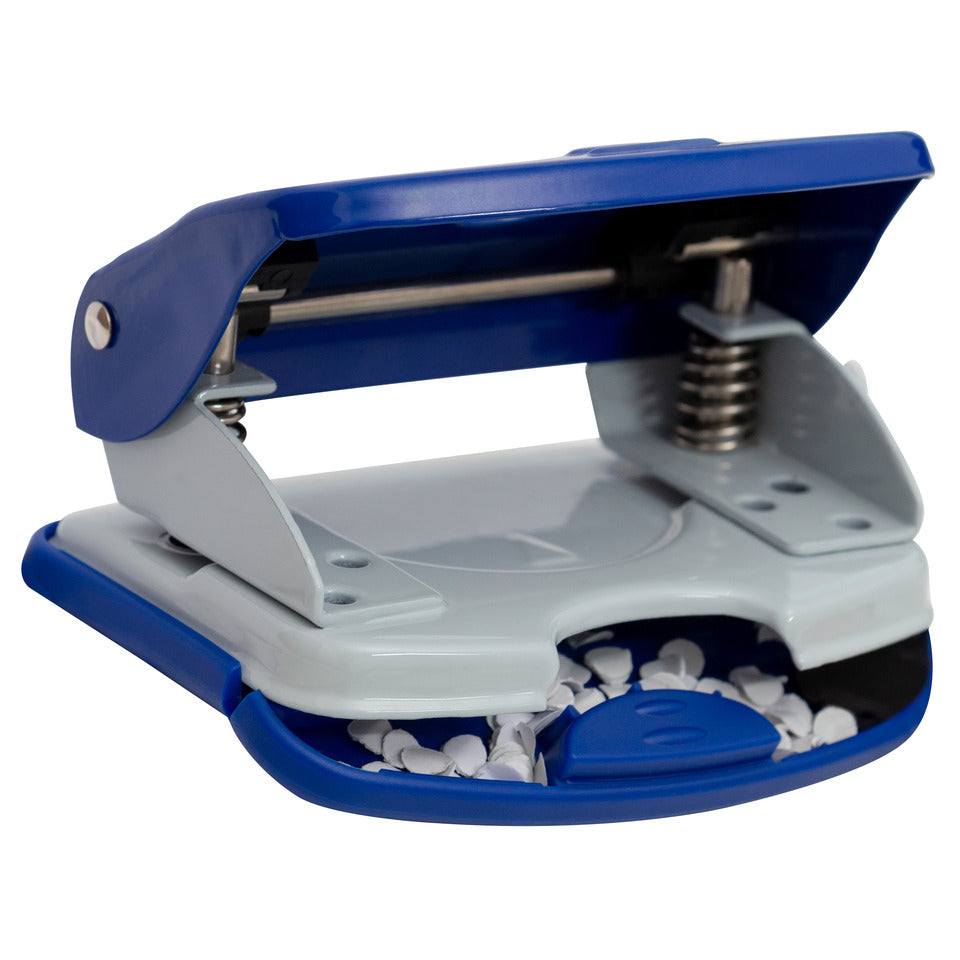 Locher, 20 Blatt, Anschlagschiene, Metall, blau/grau Q-CONNECT KF14218
