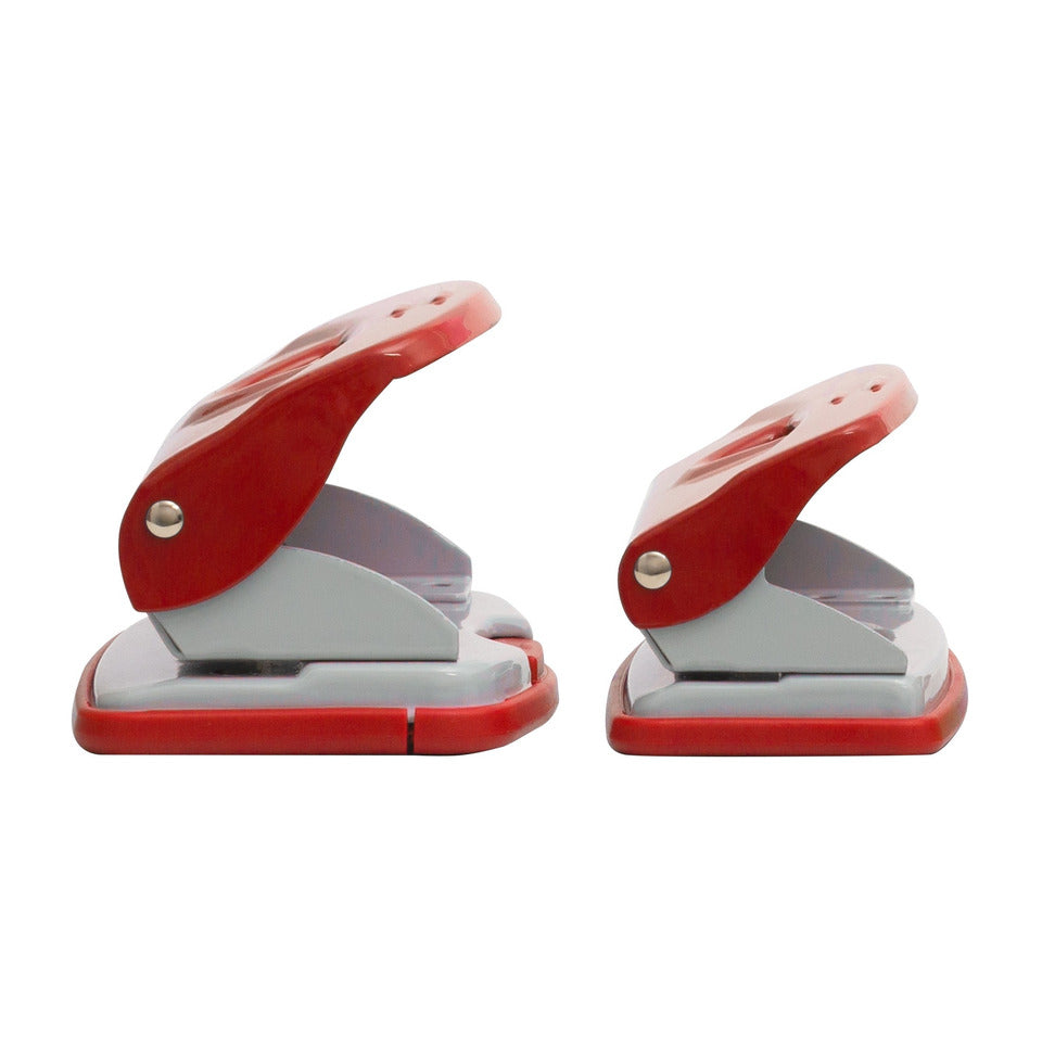 Locher, 20 Blatt, Anschlagschiene, Metall, rot/grau Q-CONNECT KF14219
